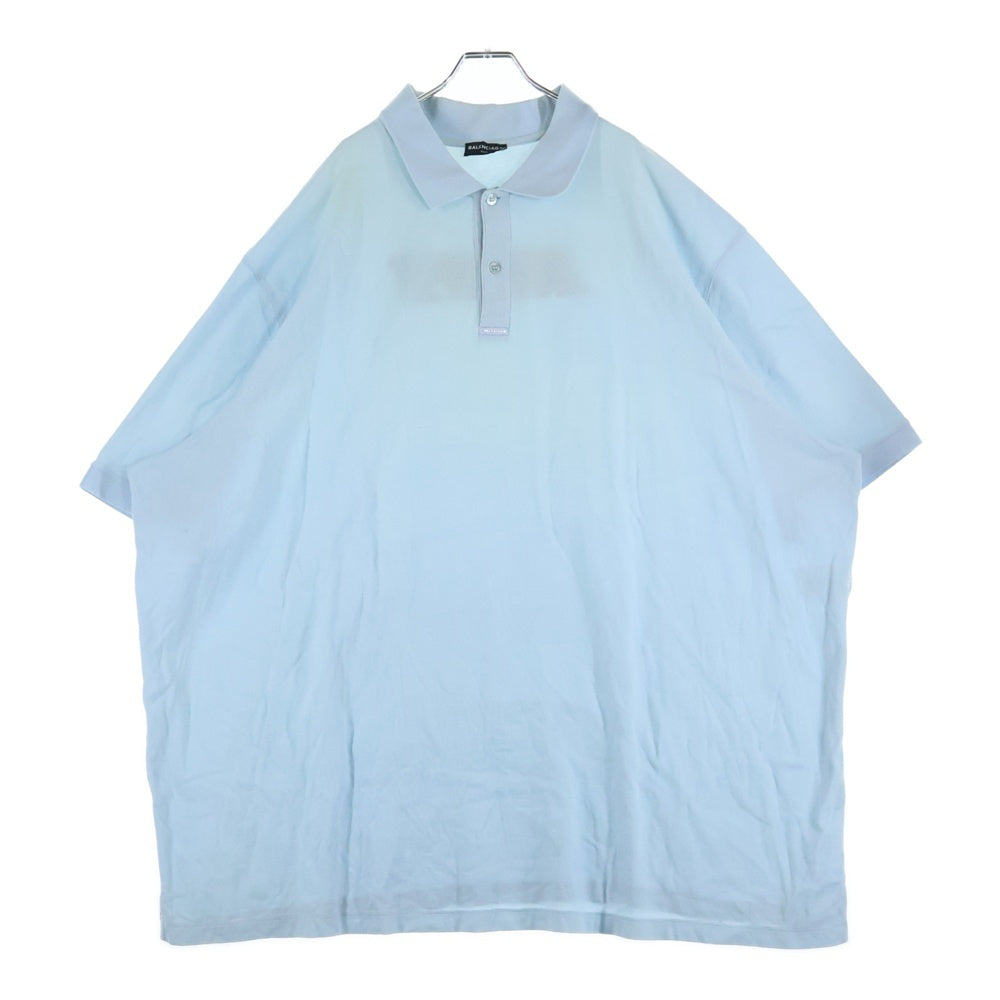 BALENCIAGA(バレンシアガ) Europe Polo-Shirt ヨーロッパ オーバーサイズ 半袖ポロシャツ ブルー 509660 TYK56
