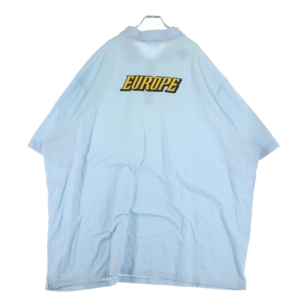 BALENCIAGA(バレンシアガ) Europe Polo-Shirt ヨーロッパ オーバーサイズ 半袖ポロシャツ ブルー 509660 TYK56