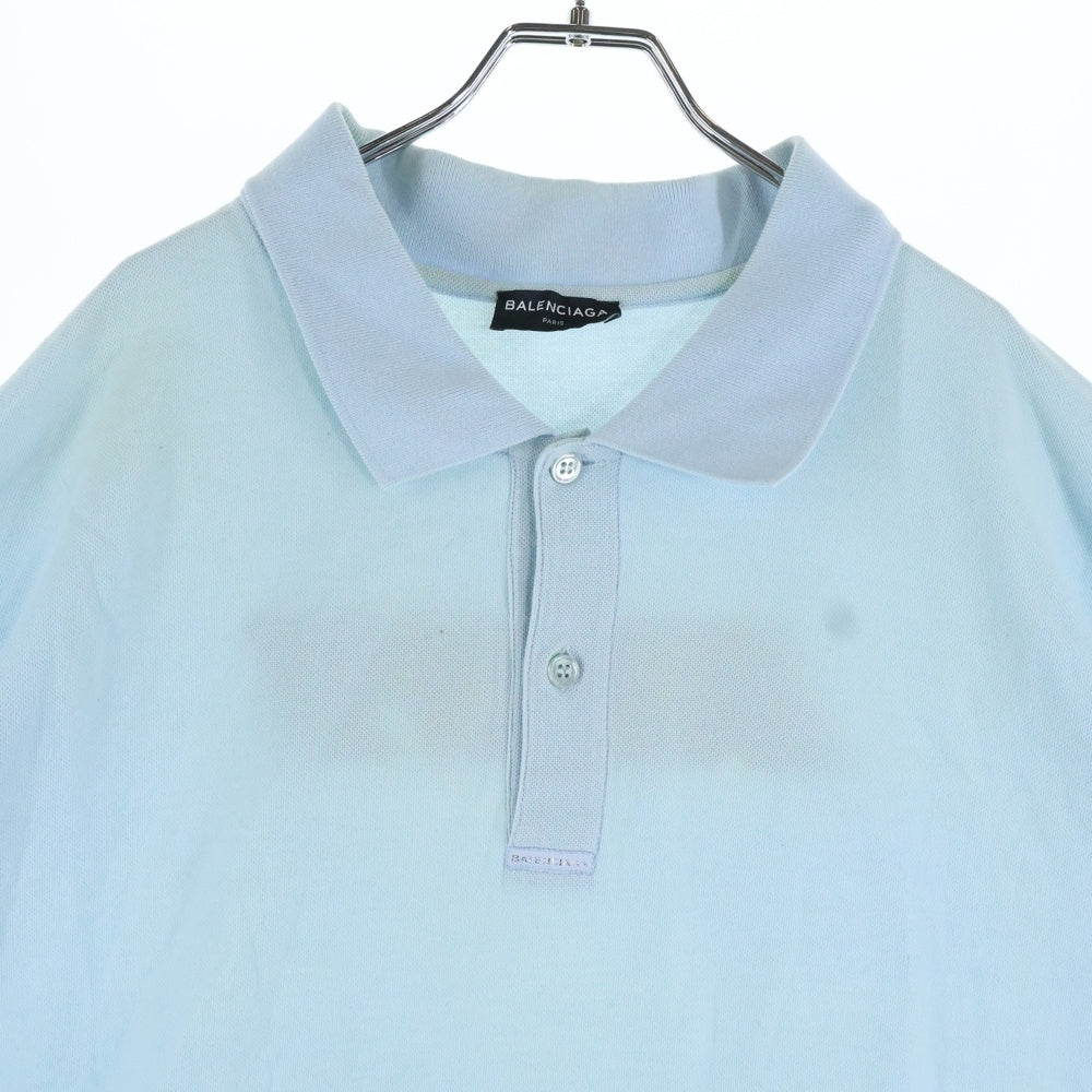 BALENCIAGA(バレンシアガ) Europe Polo-Shirt ヨーロッパ オーバーサイズ 半袖ポロシャツ ブルー 509660 TYK56