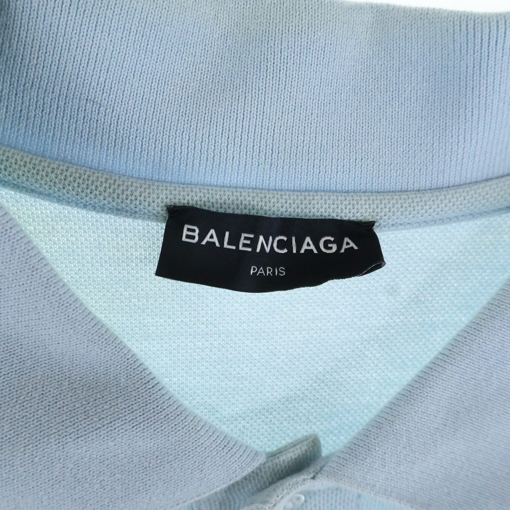 BALENCIAGA(バレンシアガ) Europe Polo-Shirt ヨーロッパ オーバーサイズ 半袖ポロシャツ ブルー 509660 TYK56