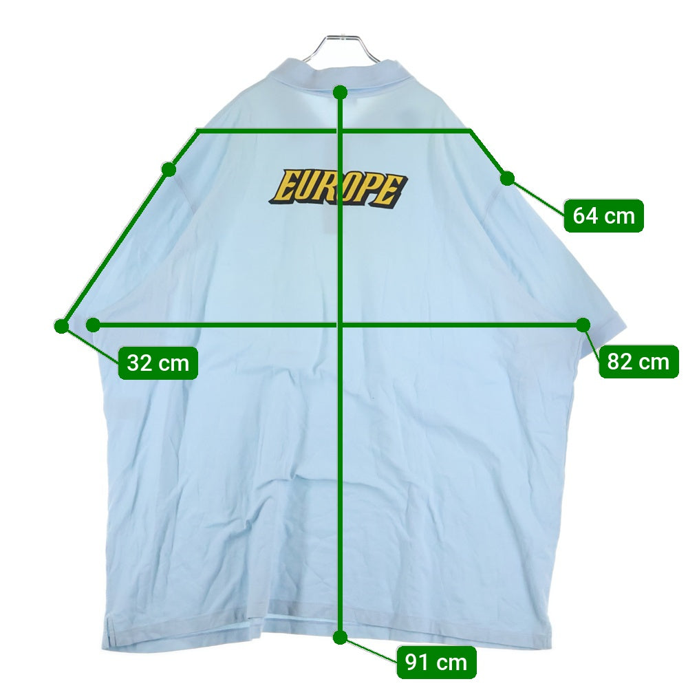 BALENCIAGA(バレンシアガ) Europe Polo-Shirt ヨーロッパ オーバーサイズ 半袖ポロシャツ ブルー 509660 TYK56