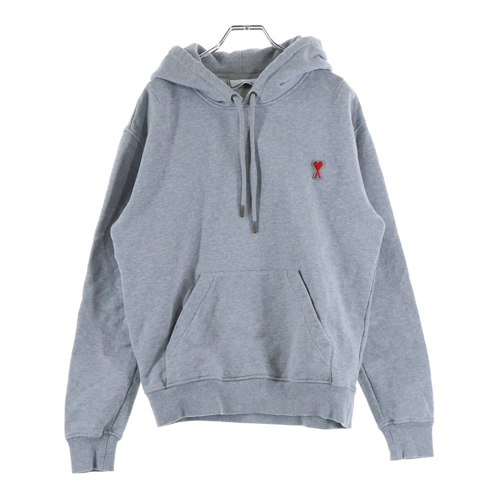 AMI Alexandre Mattiussi(アミアレクサンドルマテュッシ) Hoodie ロゴワッペン プルオーバースウェットパーカー フーディー グレー P20HJ008.730