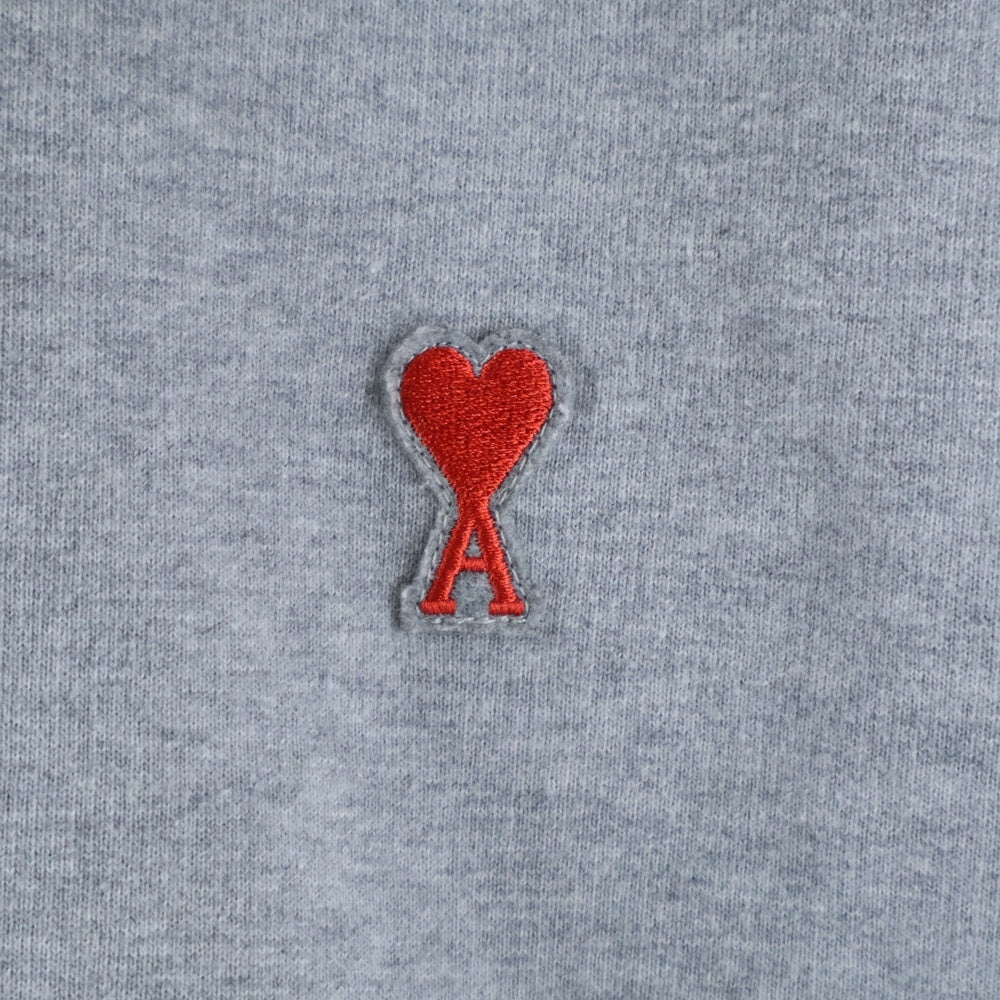 AMI Alexandre Mattiussi(アミアレクサンドルマテュッシ) Hoodie ロゴワッペン プルオーバースウェットパーカー フーディー グレー P20HJ008.730