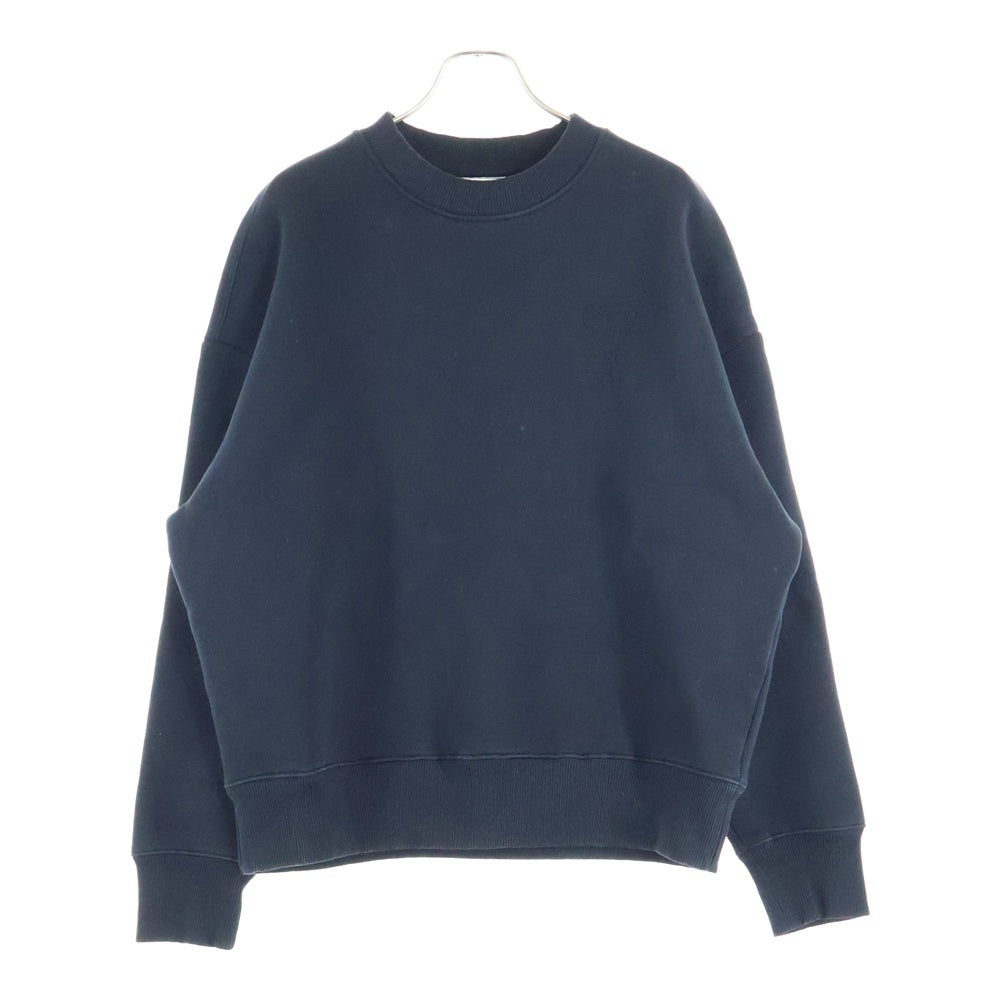 AMI Alexandre Mattiussi(アミアレクサンドルマテュッシ) Sweatshirt ハートロゴ刺繍 クルーネックスウェットトレーナー ブラック H20HJ033.749