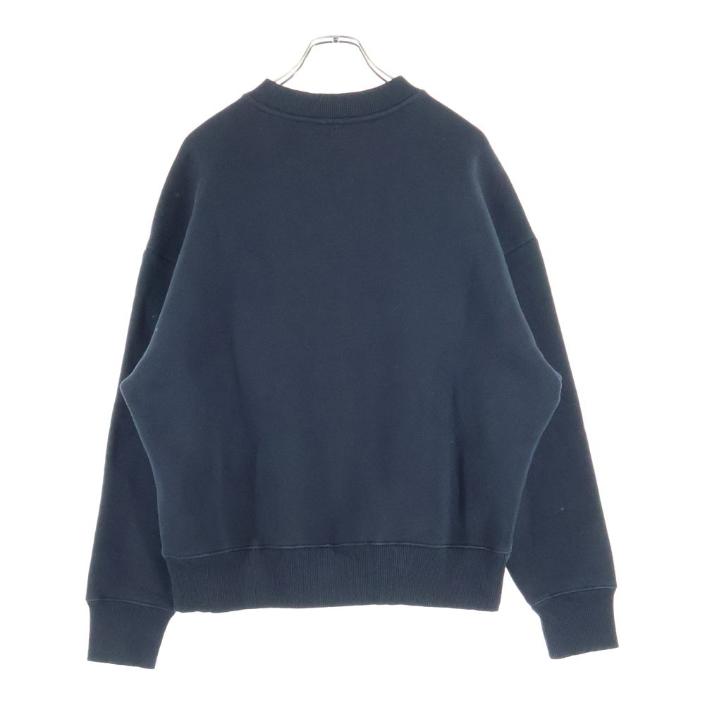 AMI Alexandre Mattiussi(アミアレクサンドルマテュッシ) Sweatshirt ハートロゴ刺繍 クルーネックスウェットトレーナー ブラック H20HJ033.749