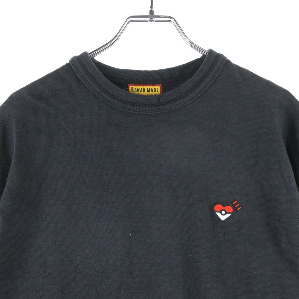 HUMAN MADE(ヒューマンメイド) ×POKEMON MADE GRAPHIC T-SHIRT ポケモン ロゴ刺繍 クルーネック半袖Tシャツ ブラック