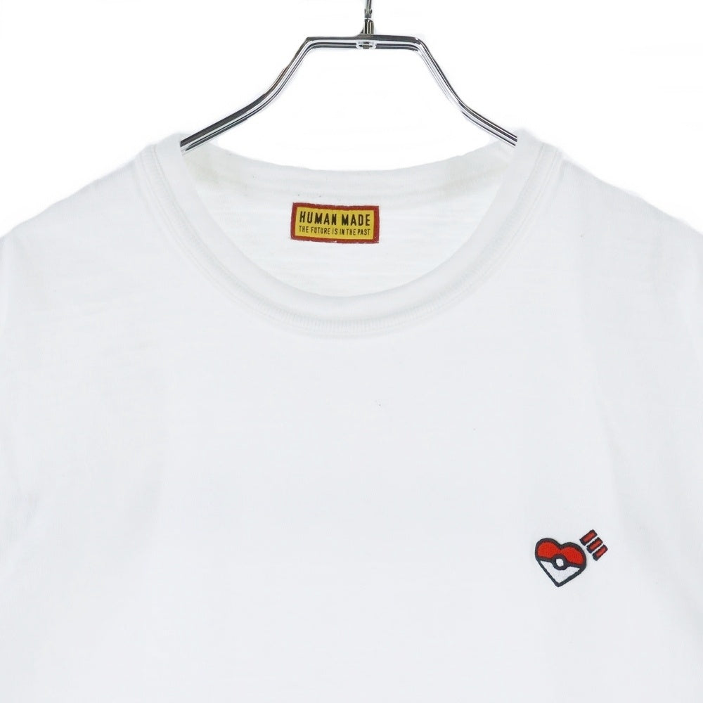 HUMAN MADE(ヒューマンメイド) ×POKEMON MADE GRAPHIC T-SHIRT ポケモン ロゴ刺繍 クルーネック半袖Tシャツ ホワイト
