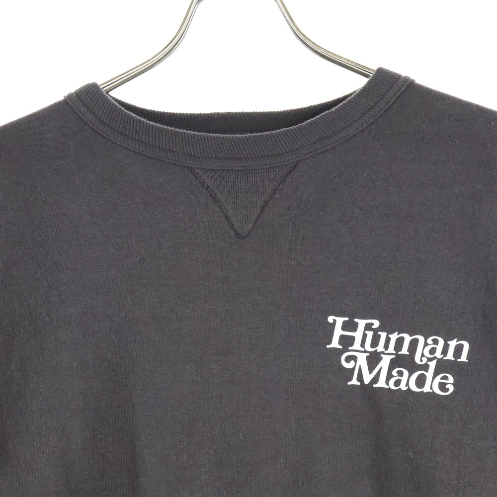 HUMAN MADE(ヒューマンメイド) 25SS ×VERDY TSURIAMI SWEATSHIRT ヴェルディ 吊り網み バックロゴプリント クルーネックスウェットトレーナー ブラウン XX29CS002