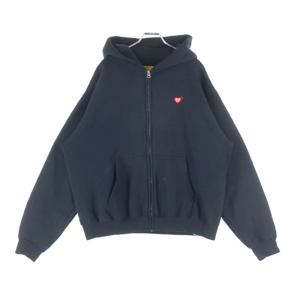 HUMAN MADE(ヒューマンメイド) ZIP-UP HOODIE サイドライン ジップアップスウェットパーカー フーディー ブラック HM30CS051