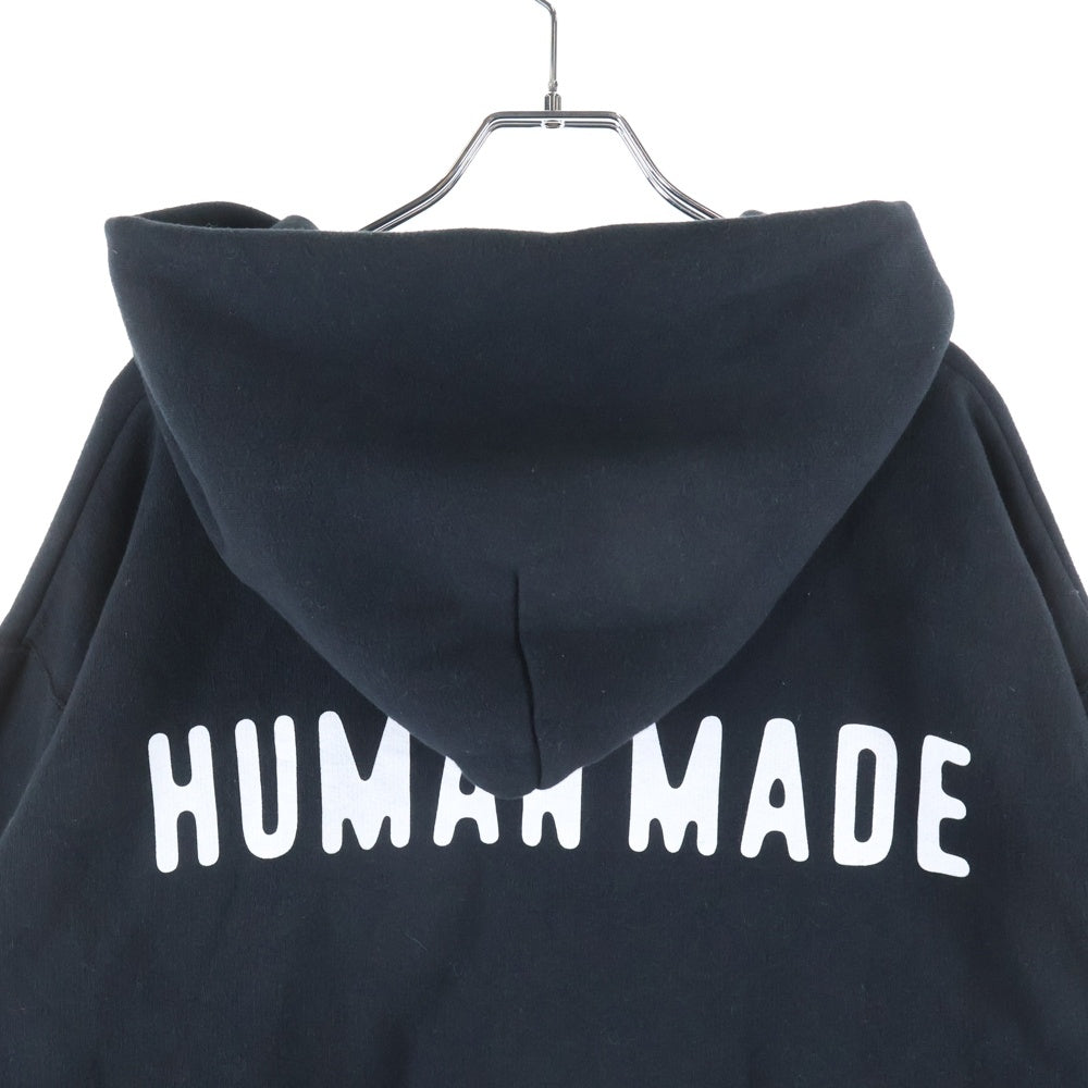 HUMAN MADE(ヒューマンメイド) ZIP-UP HOODIE サイドライン ジップアップスウェットパーカー フーディー ブラック HM30CS051