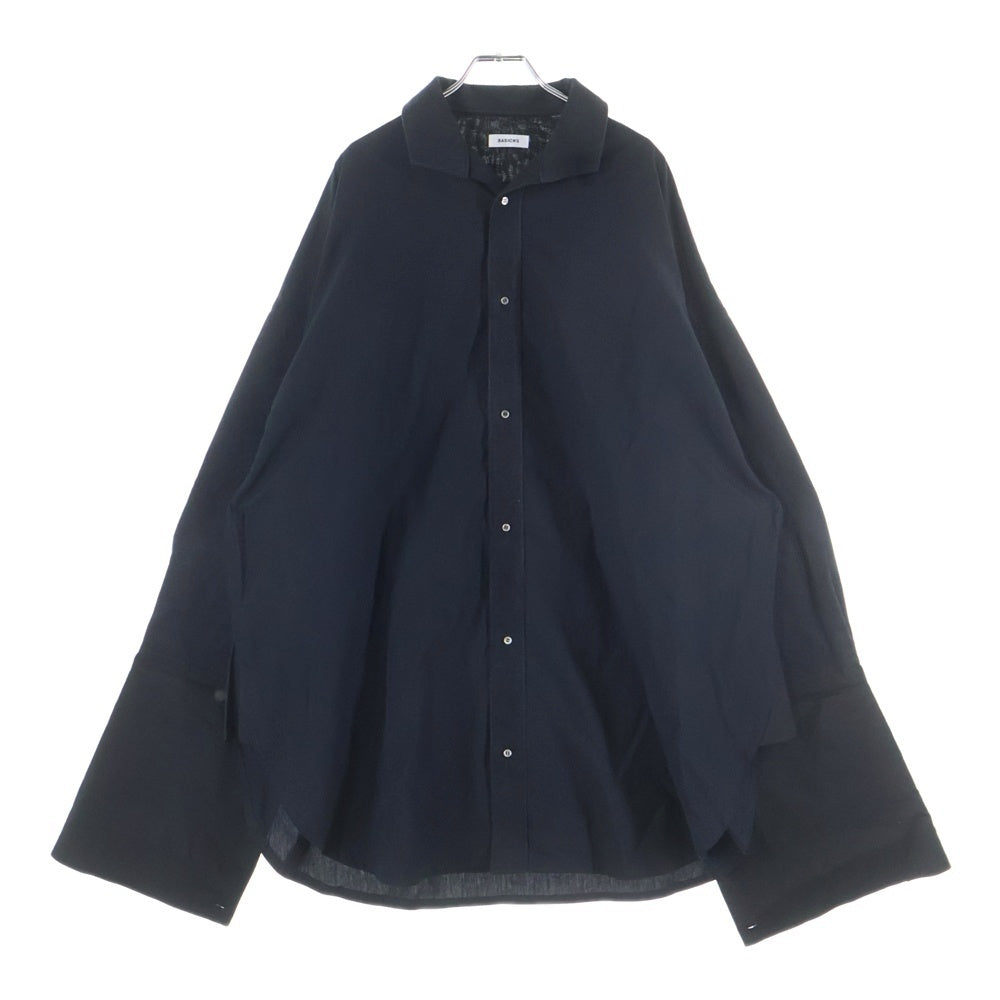 BASICKS(ベイシックス) 25AW 80's GALLIANO VIBES SHIRT ガリアーノ バイブス オーバーサイズシャツ アウター ブラック