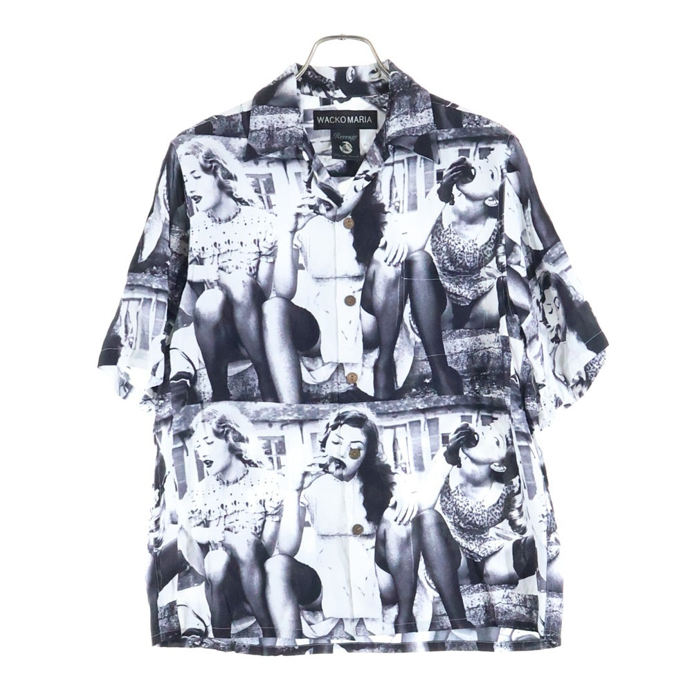 WACKO MARIA(ワコマリア) 25SS ×ELLEN VON UNWERTH HAWAIIAN SHIRTS エレン フォン アンワース ハワイアン フォトプリント半袖シャツ ブラック
