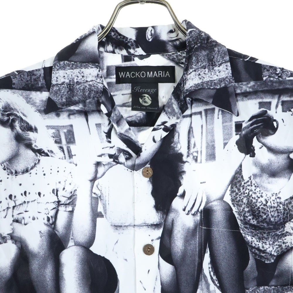 WACKO MARIA(ワコマリア) 25SS ×ELLEN VON UNWERTH HAWAIIAN SHIRTS エレン フォン アンワース ハワイアン フォトプリント半袖シャツ ブラック