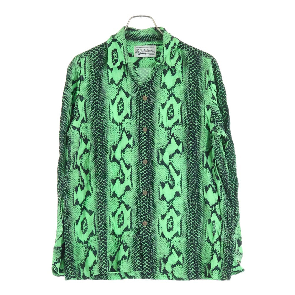 WACKO MARIA(ワコマリア) PYTHON OPEN COLLAR SHIRT パイソン オープンカラー 長袖シャツ グリーン