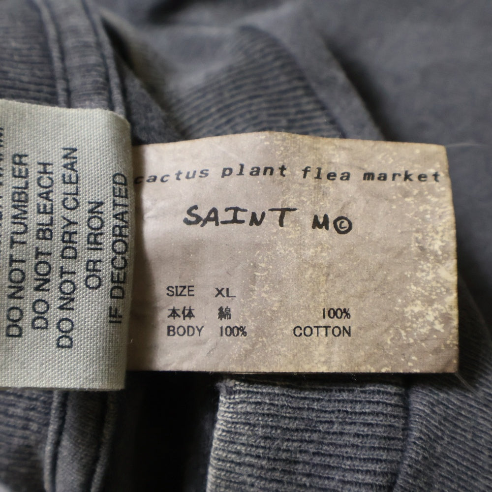 SAINT MICHAEL(セントマイケル) 24AW ×CACTUS PLANT FLEA MARKET TEE SMILE カクタスプラントフリーマーケット ティースマイル クルーネック半袖Tシャツ カットソー ブラック SM-YS1-0000-C01