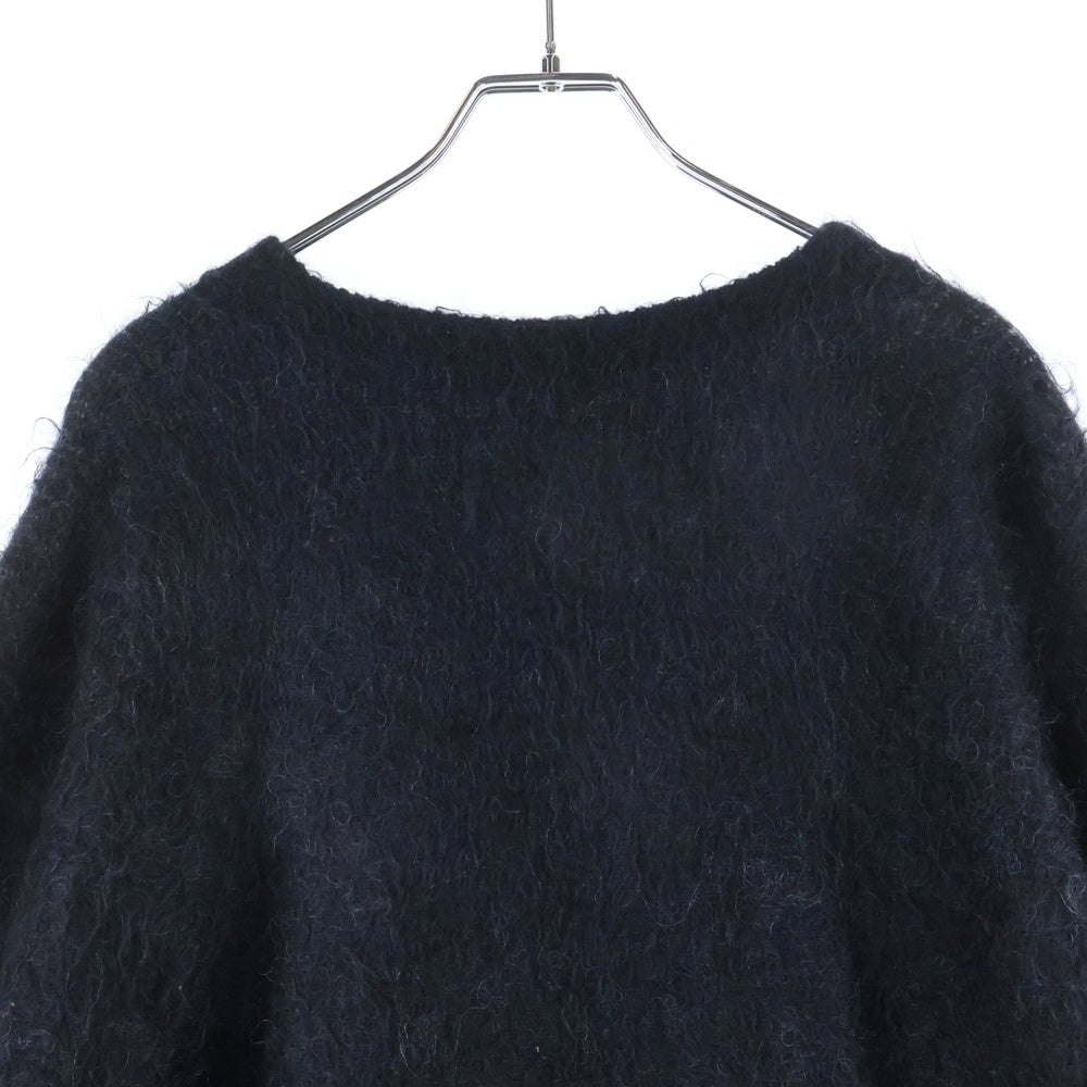 SAINT MICHAEL(セントマイケル) 23AW CREW NECK KNIT フロントロゴ モヘアニット セーター ブラック SM-A23-0000-042