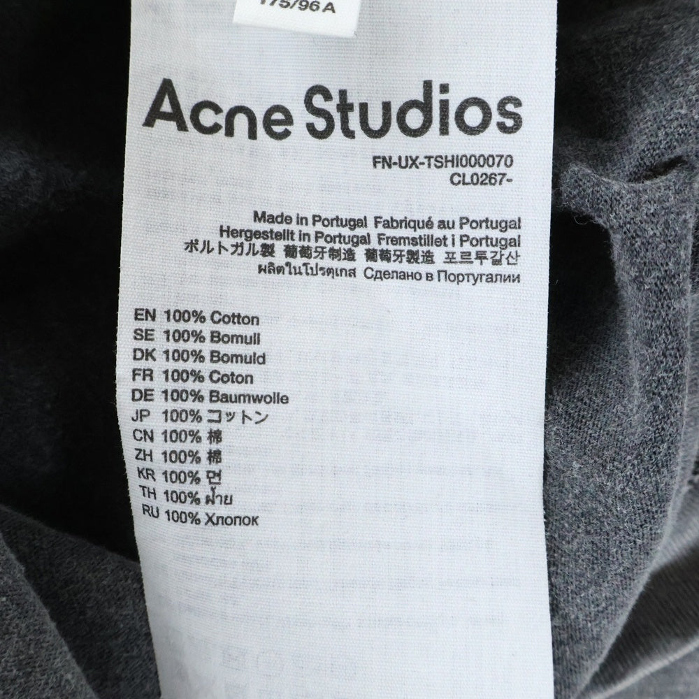 Acne Studios(アクネ ストゥディオズ) SCULL TEE フロントスカルプリント半袖Tシャツ カットソー グレー FN-UX-TSHI000070