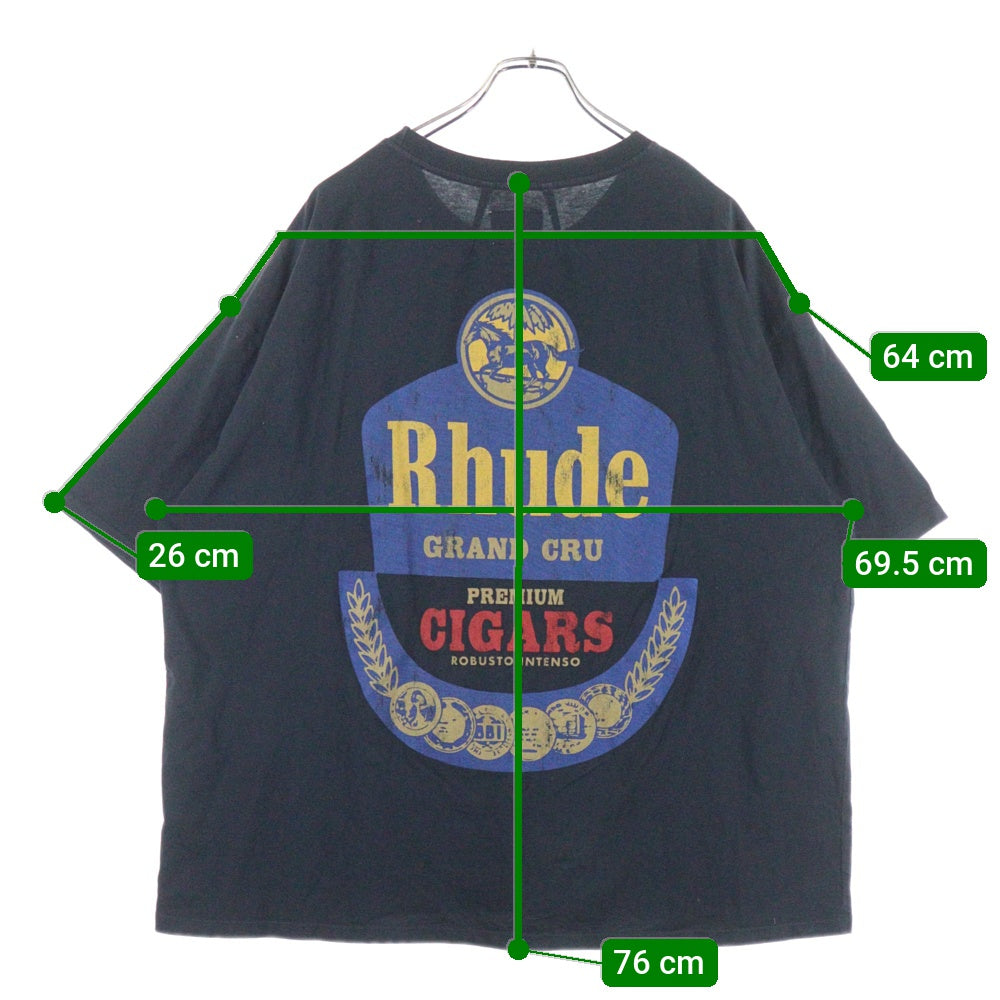 RHUDE(ルード) DAMEGE LOGO PRINT TEE ダメージ加工 ロゴプリント半袖Tシャツ カットソー ブラック