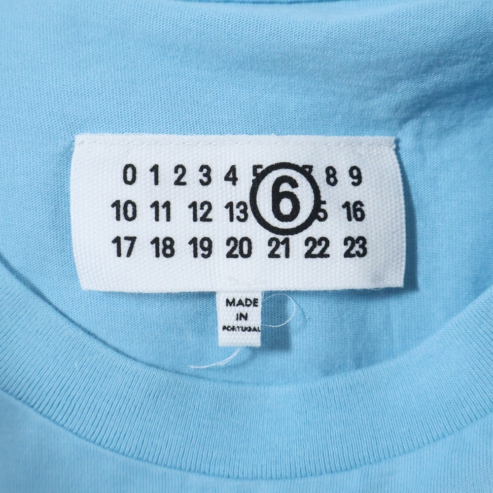 MM6 Maison Margiela(エムエムシックスメゾンマルジェラ) POOR FOR FUN フロントプリント半袖Tシャツ カットソー ブルー SH0GC0044 S24312
