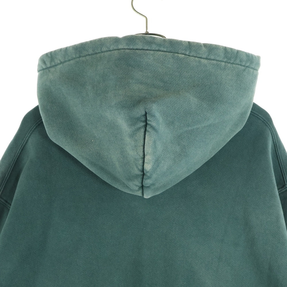 GALLERY DEPT.(ギャラリーデプト) LOGO OVER SIZED HOODIE ダメージ加工 ロゴオーバーサイズプルオーバースウェットパーカー グリーン