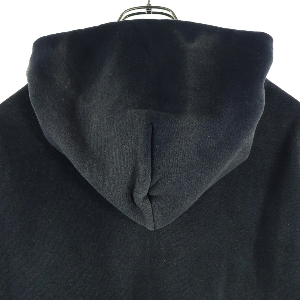GALLERY DEPT.(ギャラリーデプト) LOGO OVER SIZED HALF ZIP HOODIE ダメージ加工 ロゴオーバーサイズ ハーフジップスウェットパーカー ブラック