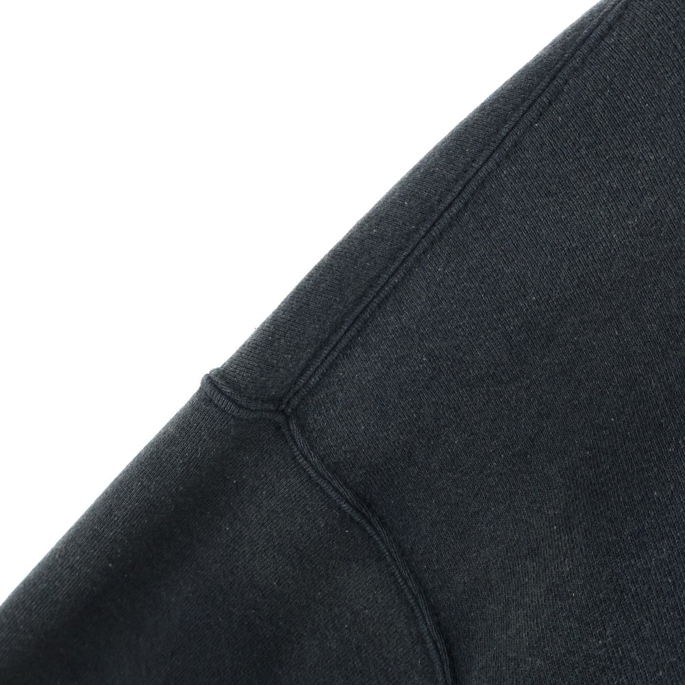 GALLERY DEPT.(ギャラリーデプト) LOGO OVER SIZED HALF ZIP HOODIE ダメージ加工 ロゴオーバーサイズ ハーフジップスウェットパーカー ブラック