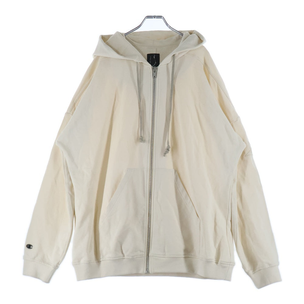Rick Owens(リックオウエンス) 24SS ×Champion Jumbo Jason Hoodie チャンピオン ジップアップスウェットパーカー フーディー ベージュ CM01D0463-CHFE