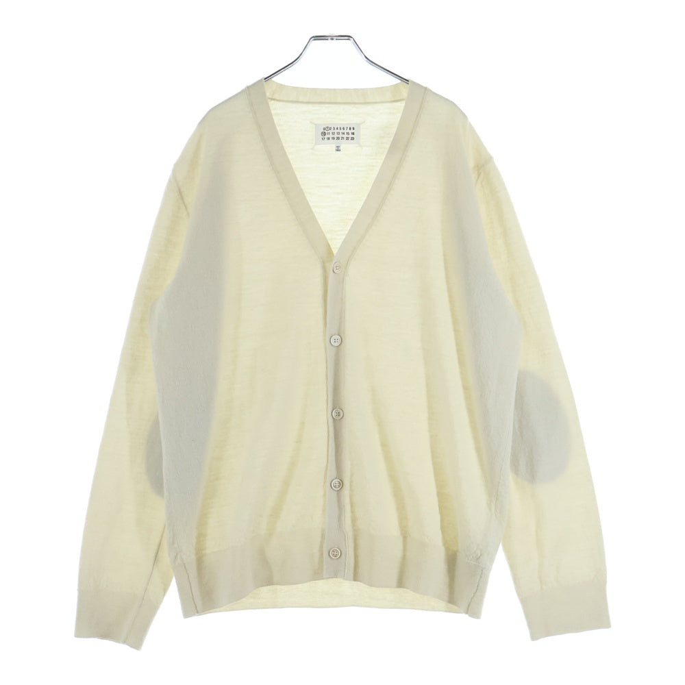 Maison Margiela(メゾンマルジェラ) 25SS Wool Cardigan エルボーパッチ ウールニットカーディガン アイボリー S50HP0027 M13098