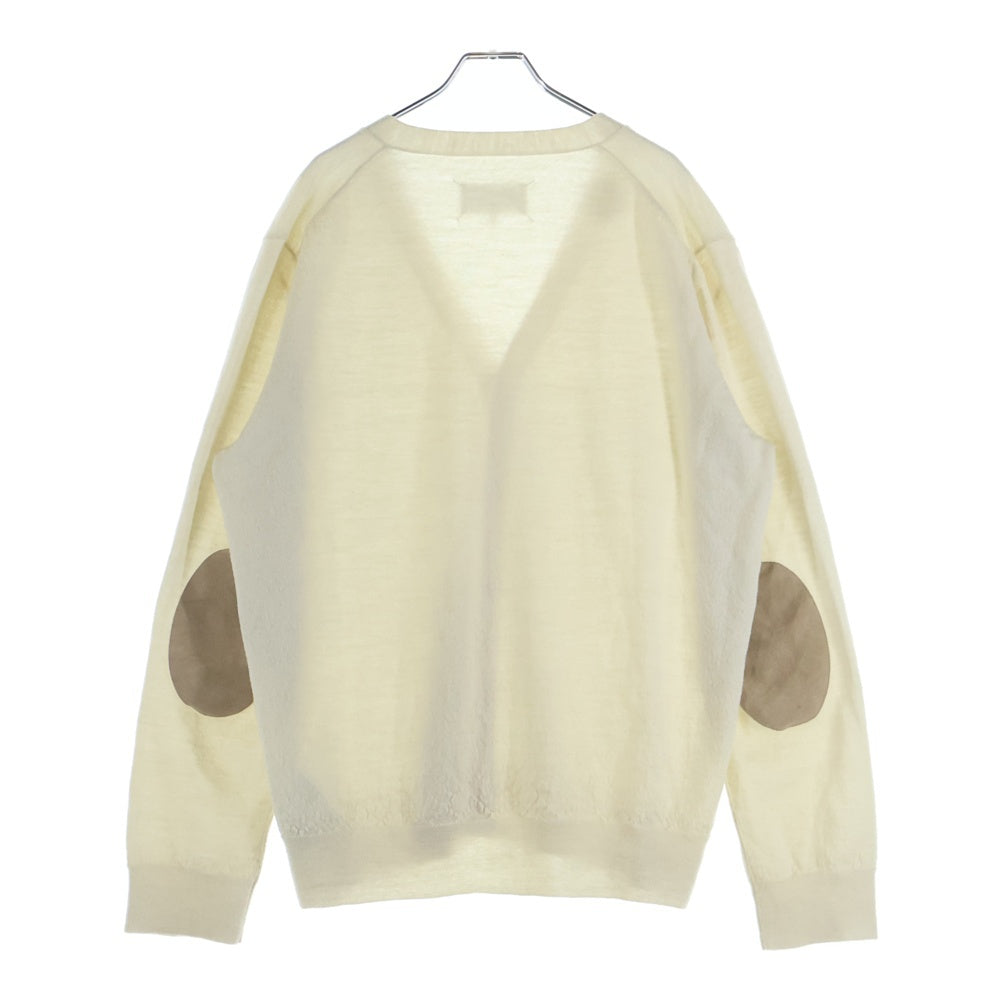 Maison Margiela(メゾンマルジェラ) 25SS Wool Cardigan エルボーパッチ ウールニットカーディガン アイボリー S50HP0027 M13098