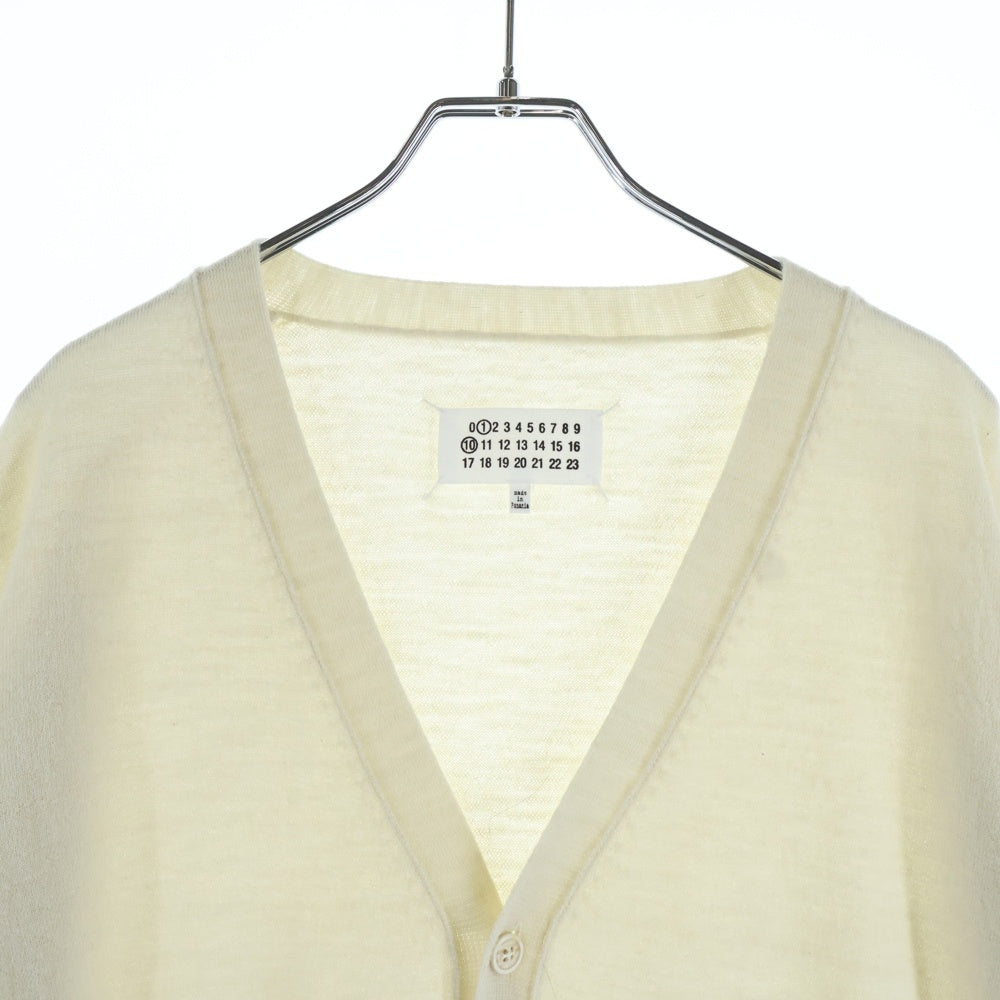 Maison Margiela(メゾンマルジェラ) 25SS Wool Cardigan エルボーパッチ ウールニットカーディガン アイボリー S50HP0027 M13098