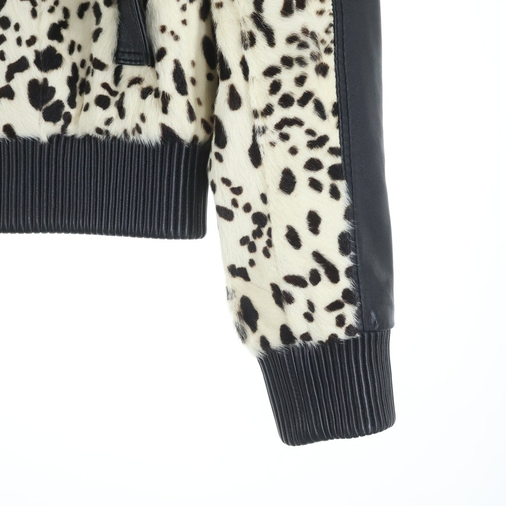 DIOR(ディオール) 05AW House Fur Dalmatian Jacket ハウスファーダルメシアン レザージャケット ブラック/ホワイト