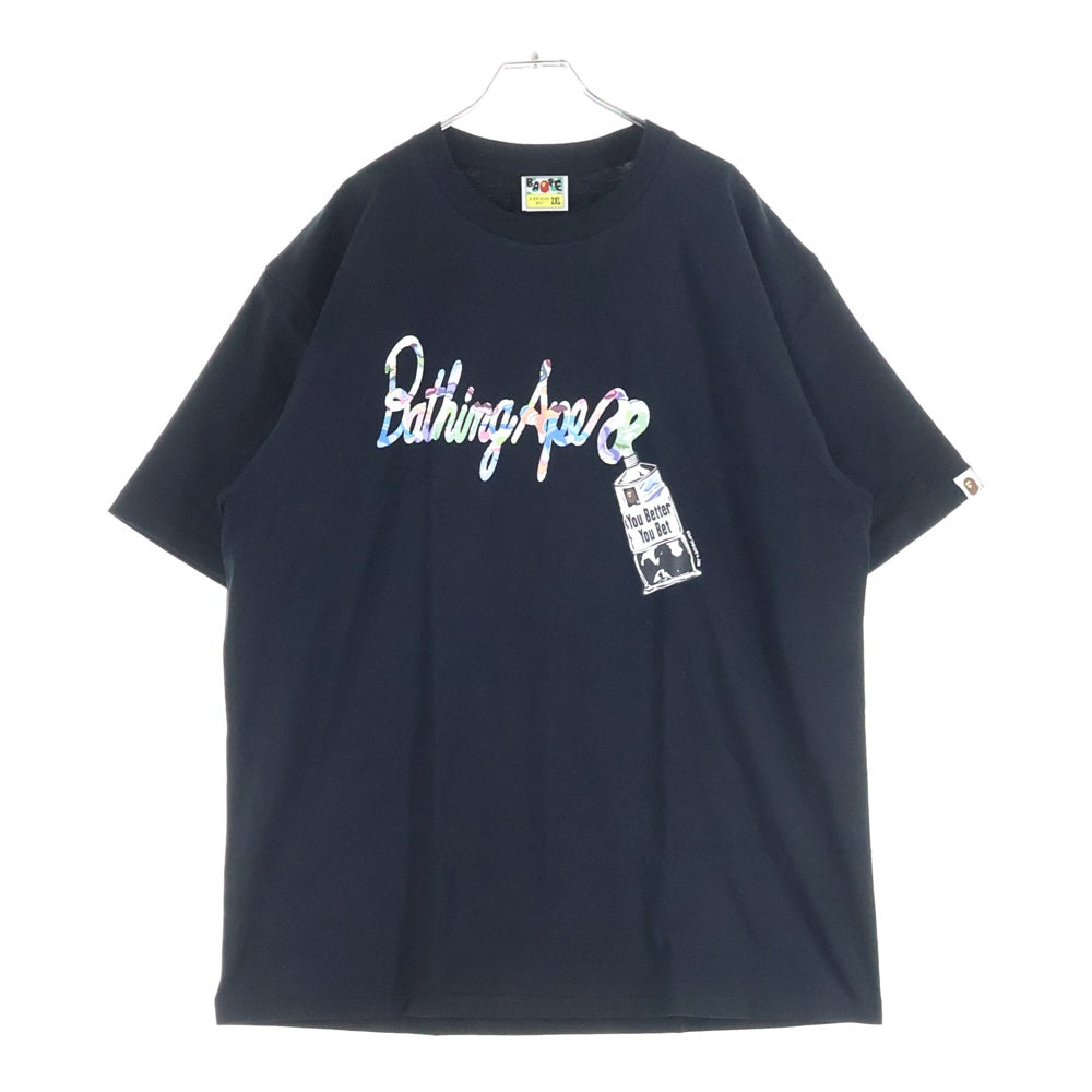 A BATHING APE(アベイシングエイプ) Art Camo Paint Tube Tee アートカモ ペイント タブ Tシャツ カットソー ブラック 0ZXTEM038101P