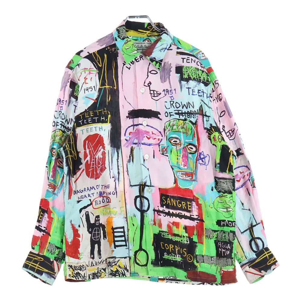 WACKO MARIA(ワコマリア) ×JEAN MICHEL BASQUIAT HAWAIIAN SHIRT ×ジャン ミッシェル バスキア レーヨン 長袖 総柄 ハワイアン アロハ シャツ マルチ