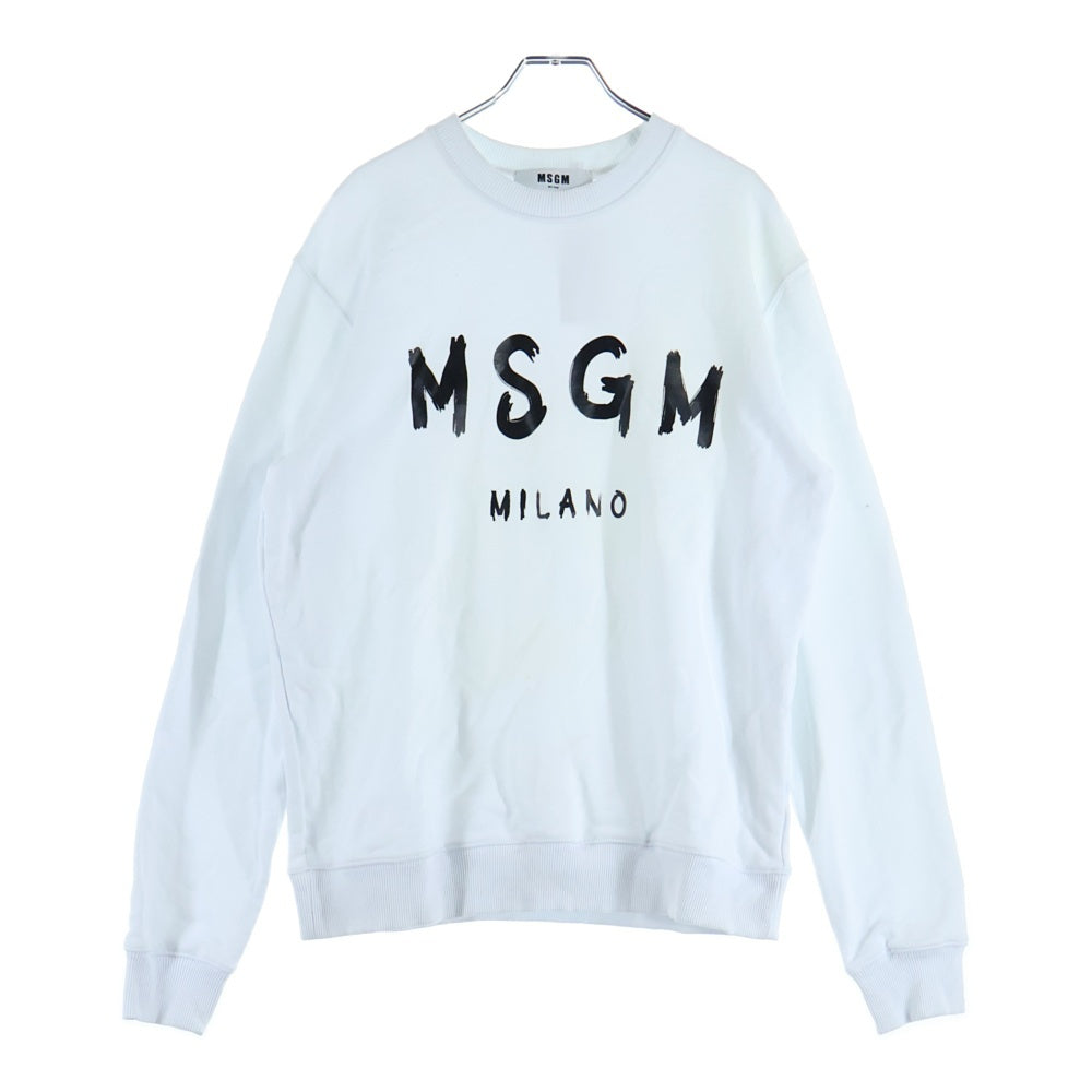 MSGM(エムエスジーエム) Sweatshirt ロゴプリント クルーネックスウェットトレーナー ホワイト 2000MM513