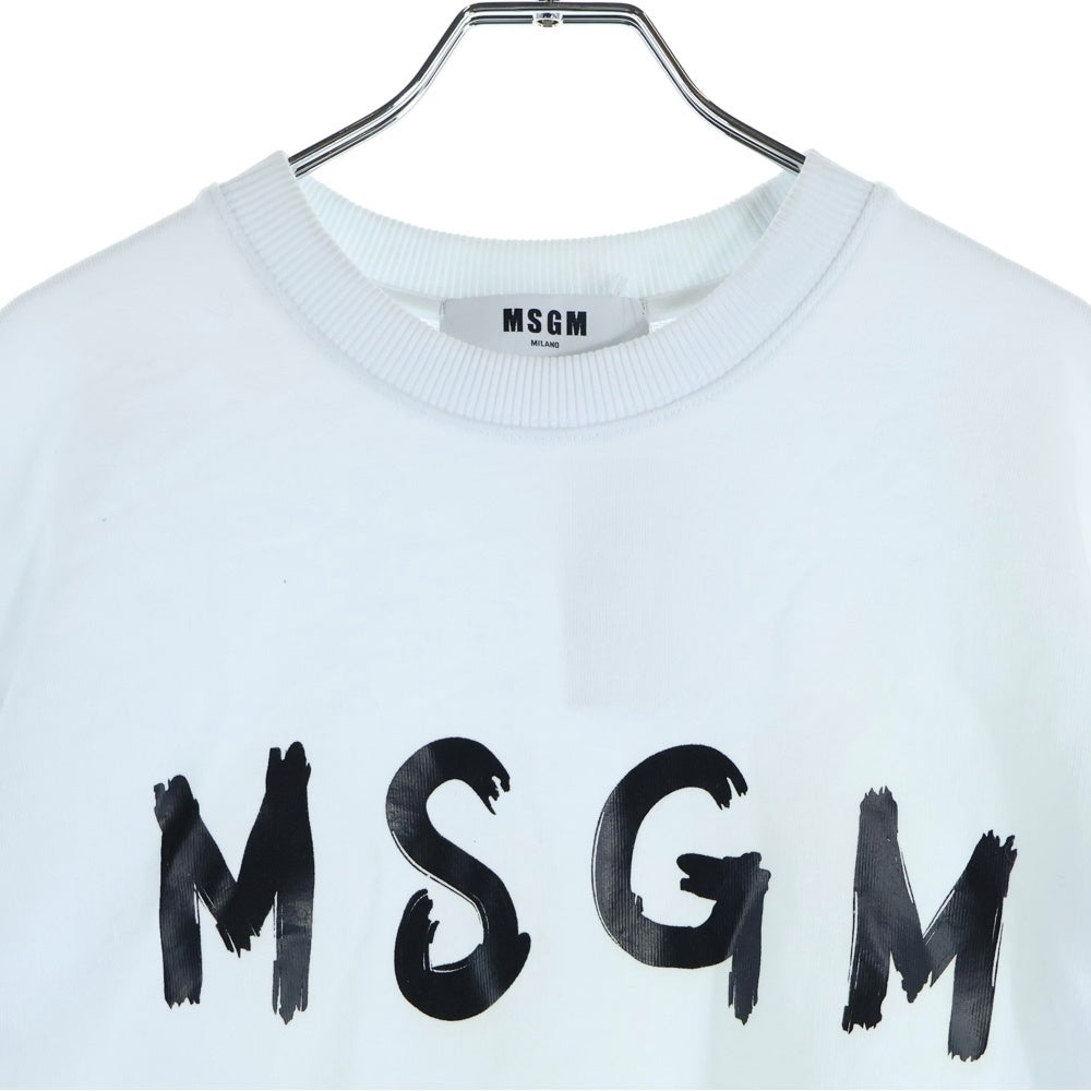 MSGM(エムエスジーエム) Sweatshirt ロゴプリント クルーネックスウェットトレーナー ホワイト 2000MM513