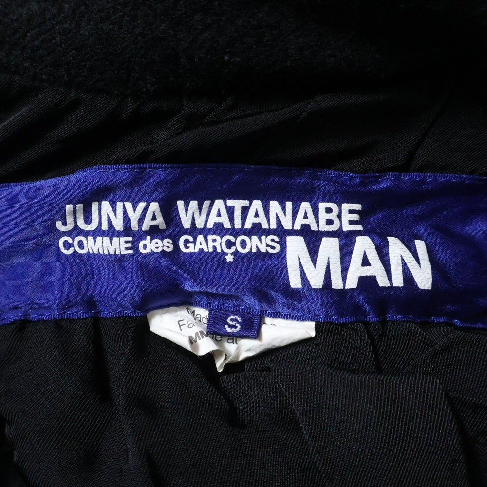 JUNYA WATANABE COMME des GARCONS(ジュンヤワタナベ コムデギャルソン) 07AW シワ加工 ジップデザイン 縮絨 ウールトレンチコート ブラック