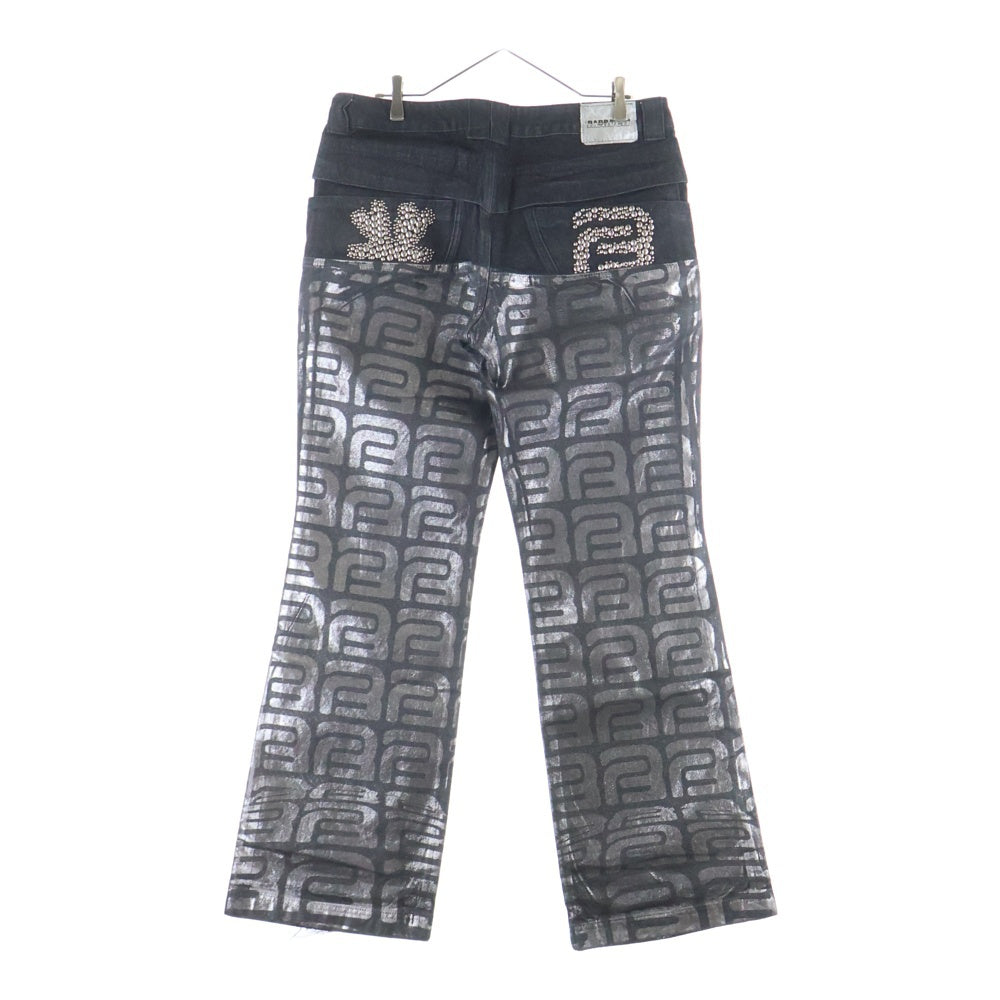 Heaven by Marc Jacobs(ヘブンバイマークジェイコブス) Barragan Foil Pants バラガン スタッズ装飾 デニムパンツ グレー 3F3RBT063D04