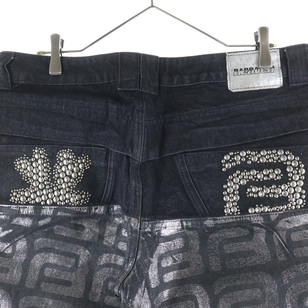 Heaven by Marc Jacobs(ヘブンバイマークジェイコブス) Barragan Foil Pants バラガン スタッズ装飾 デニムパンツ グレー 3F3RBT063D04
