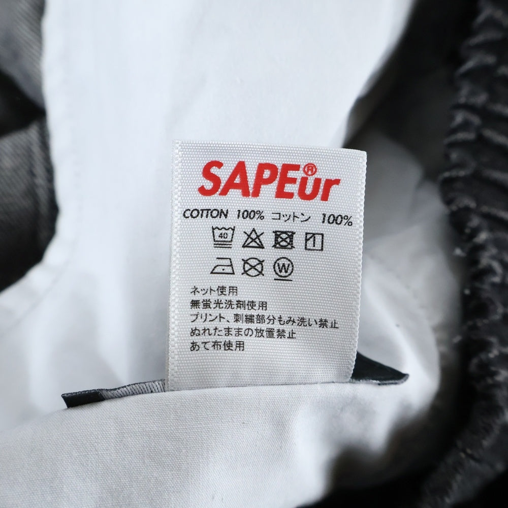 SAPEur(サプール) 21AW DENIM TRACK PANTS デニムトラックパンツ ブラック