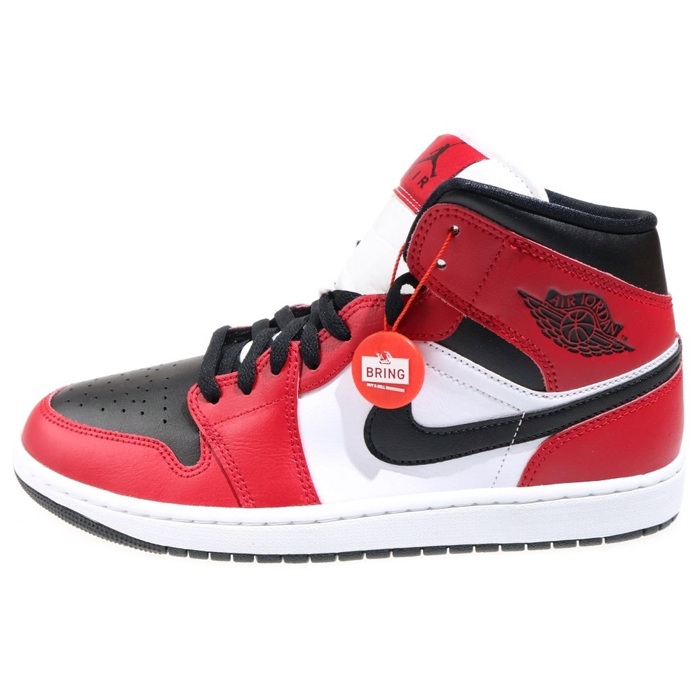 NIKE(ナイキ) AIR JORDAN 1 MID CHICAGO BLACK TOE エアジョーダン1 シカゴ ブラック トゥ つま黒 ミッドカットスニーカー ブラック/ホワイト/レッド US10/28cm 554724-069