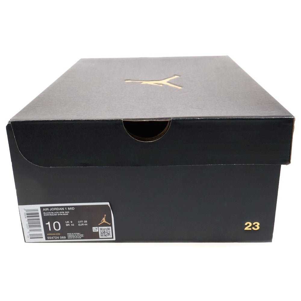 NIKE(ナイキ) AIR JORDAN 1 MID CHICAGO BLACK TOE エアジョーダン1 シカゴ ブラック トゥ つま黒 ミッドカットスニーカー ブラック/ホワイト/レッド US10/28cm 554724-069