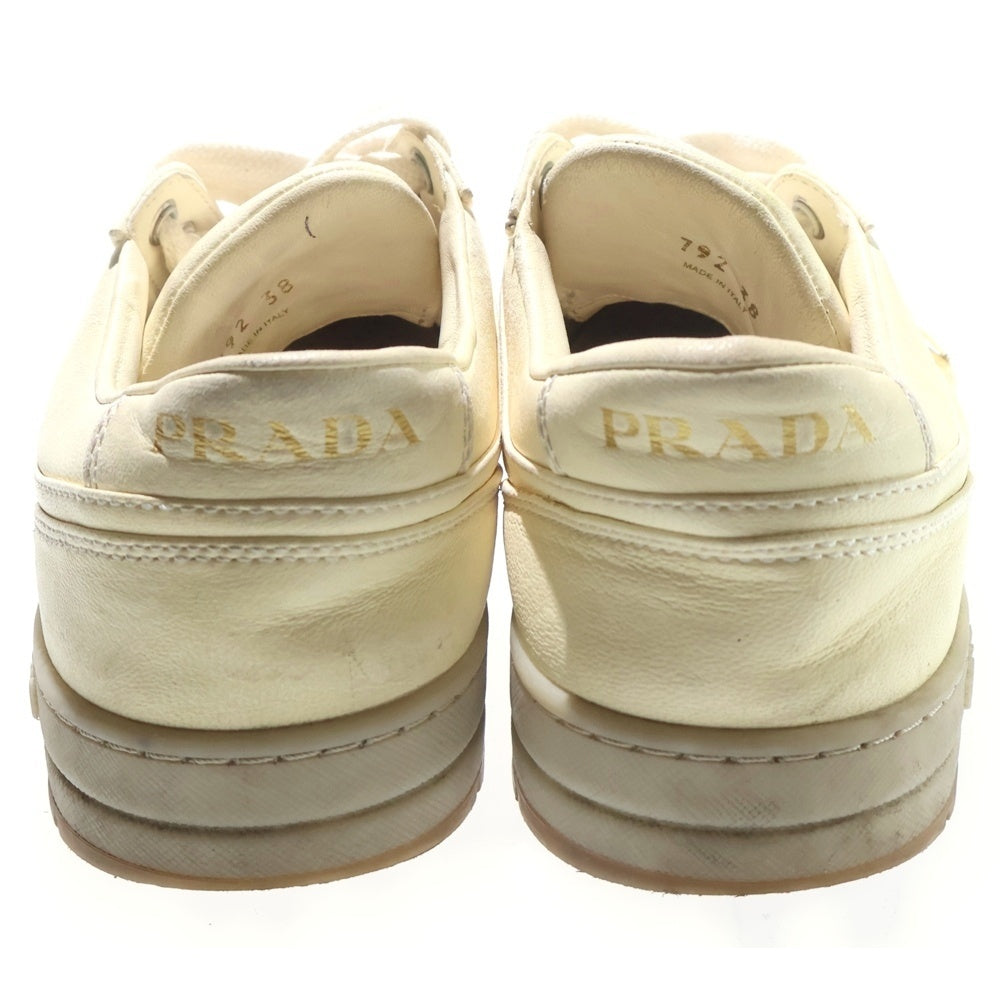 PRADA(プラダ) ダウンタウン トライアングルロゴ レザー スニーカー アイボリー 792 レディース