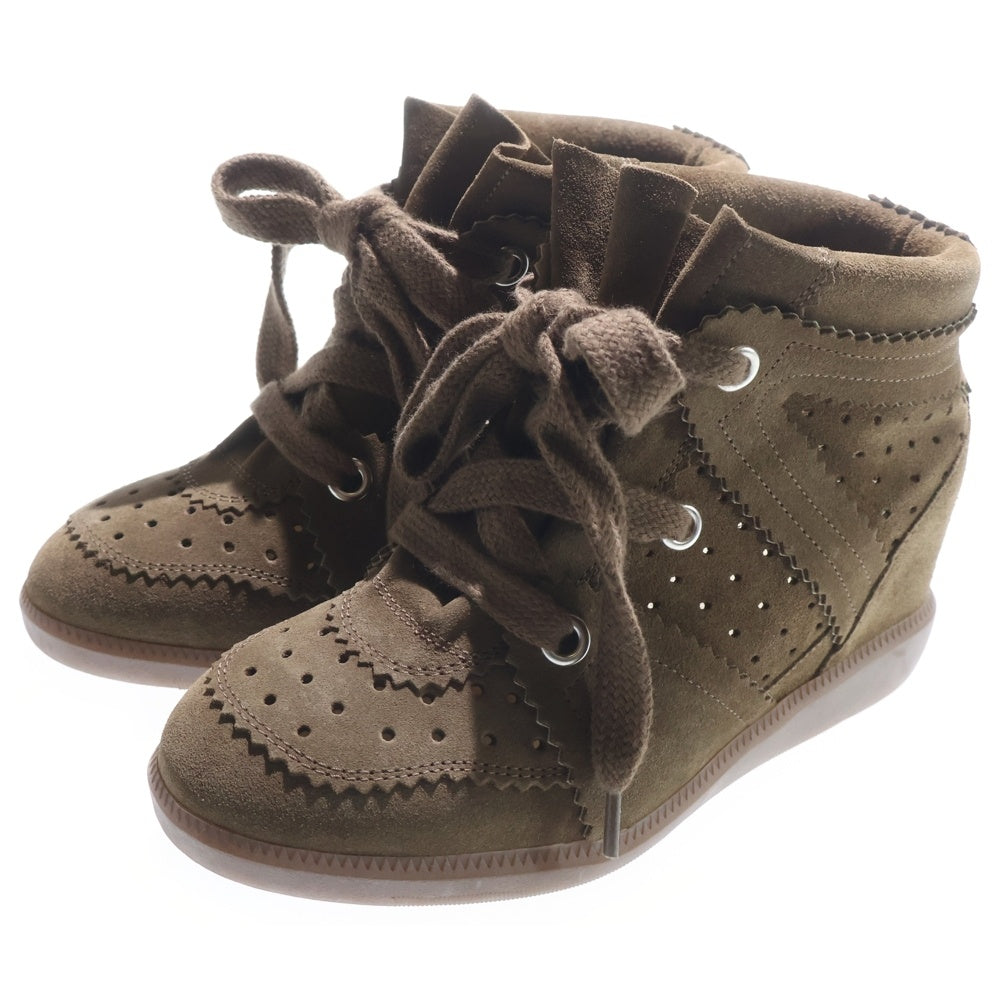 ISABEL MARANT(イザベル マラン) Bobby スウェードウェッジスニーカー ハイカットシューズ ブラウン レディース