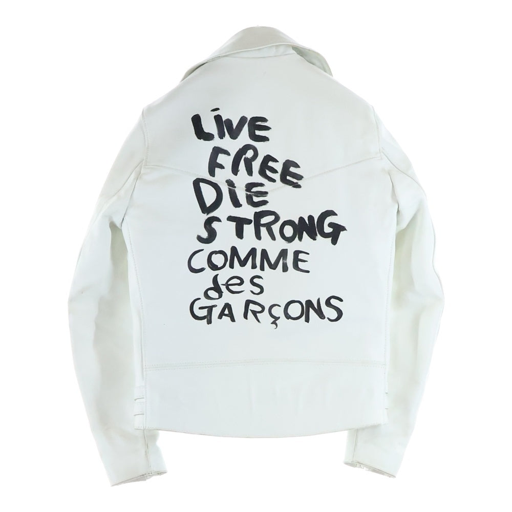 COMME des GARCONS(コムデギャルソン) ×Lewis Leathers LIGHTNING ×ルイスレザー ライトニング ホースハイド ダブルライダースジャケット ホワイト KZ-J009