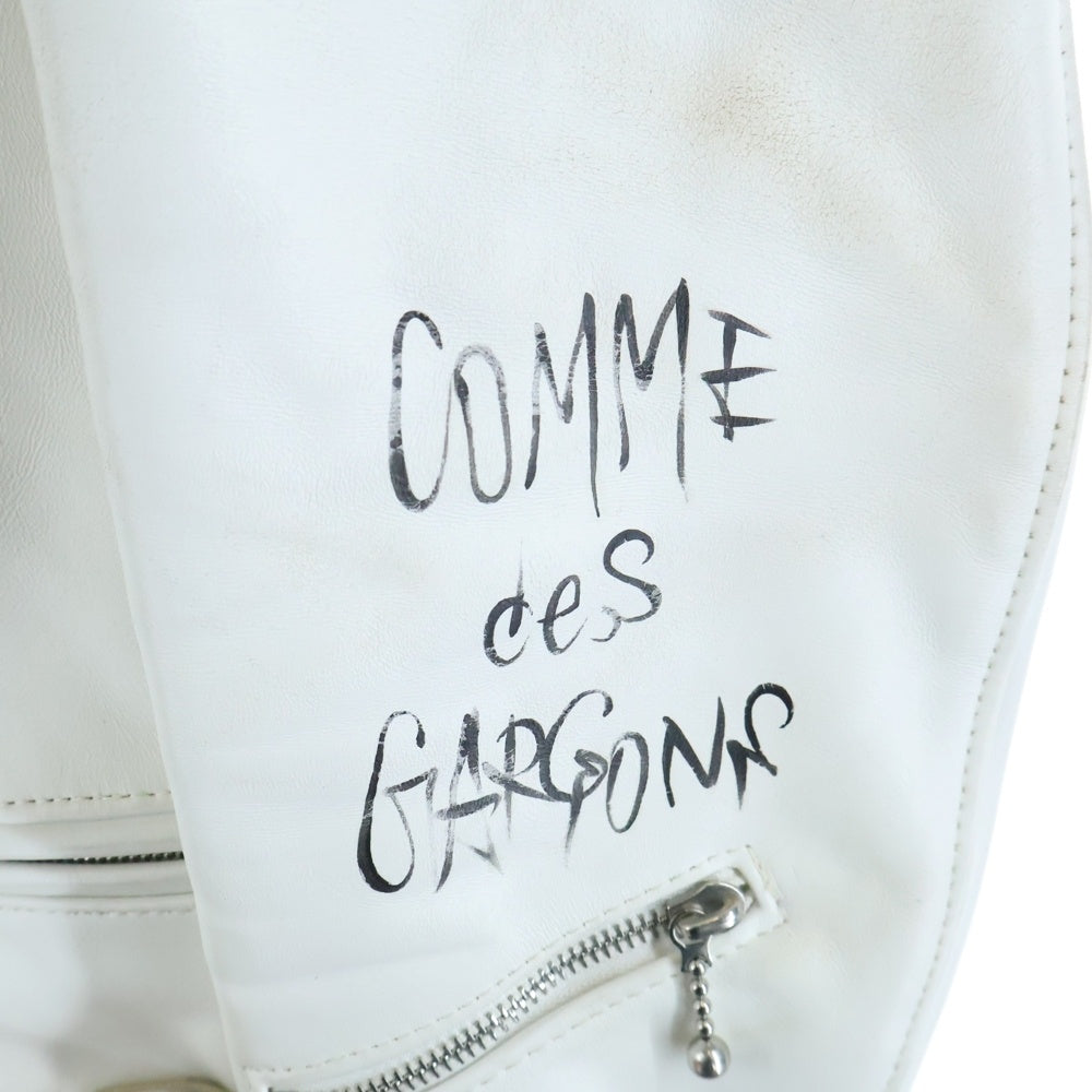 COMME des GARCONS(コムデギャルソン) ×Lewis Leathers LIGHTNING ×ルイスレザー ライトニング ホースハイド ダブルライダースジャケット ホワイト KZ-J009