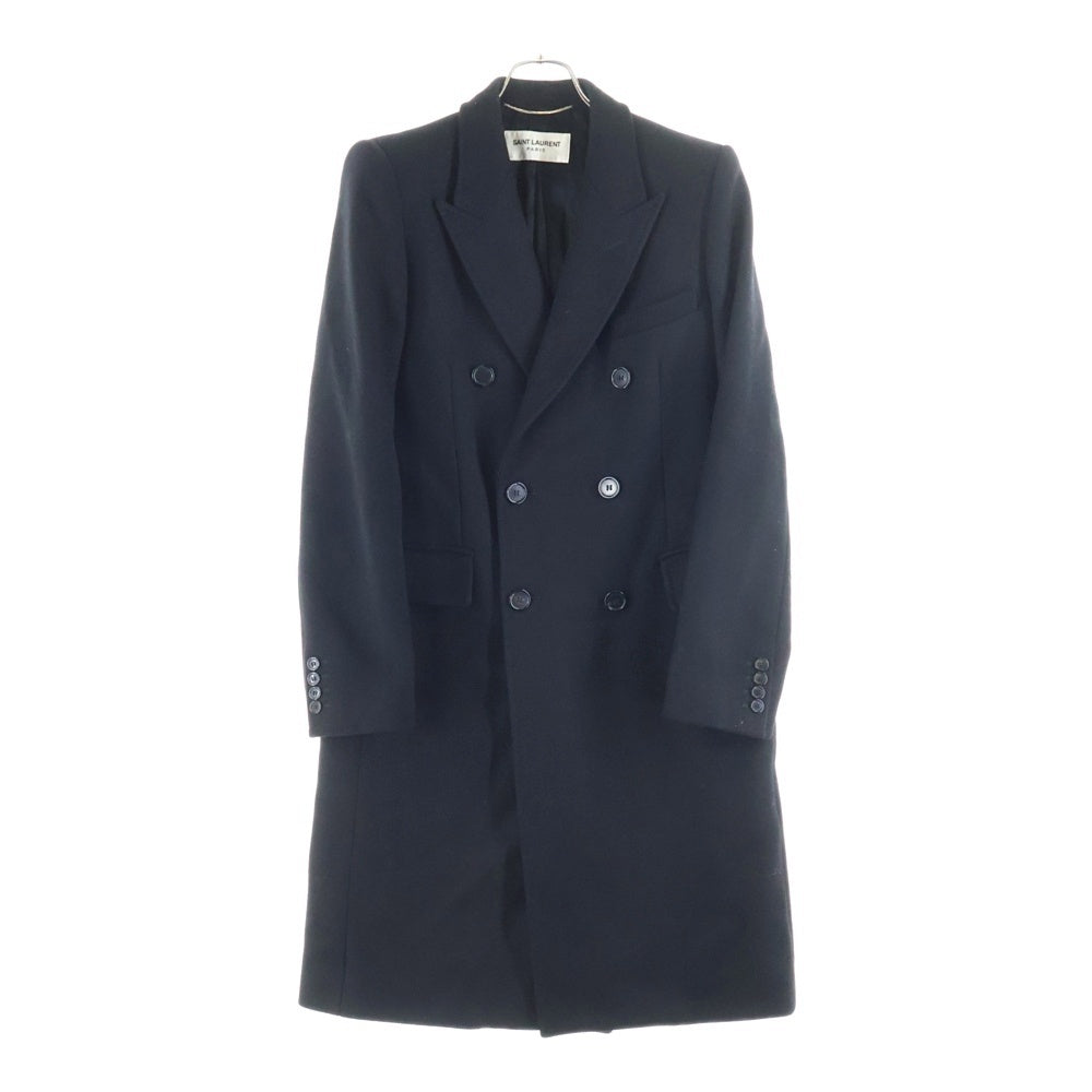 SAINT LAURENT PARIS(サンローランパリ) Wool and Cashmere Double Coat ウールカシミア ダブルブレストコート ブラック 758053 Y135W