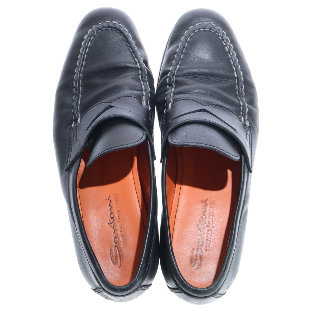Santoni(サントーニ) Coin Loafer コインローファー レザーシューズ ブラック