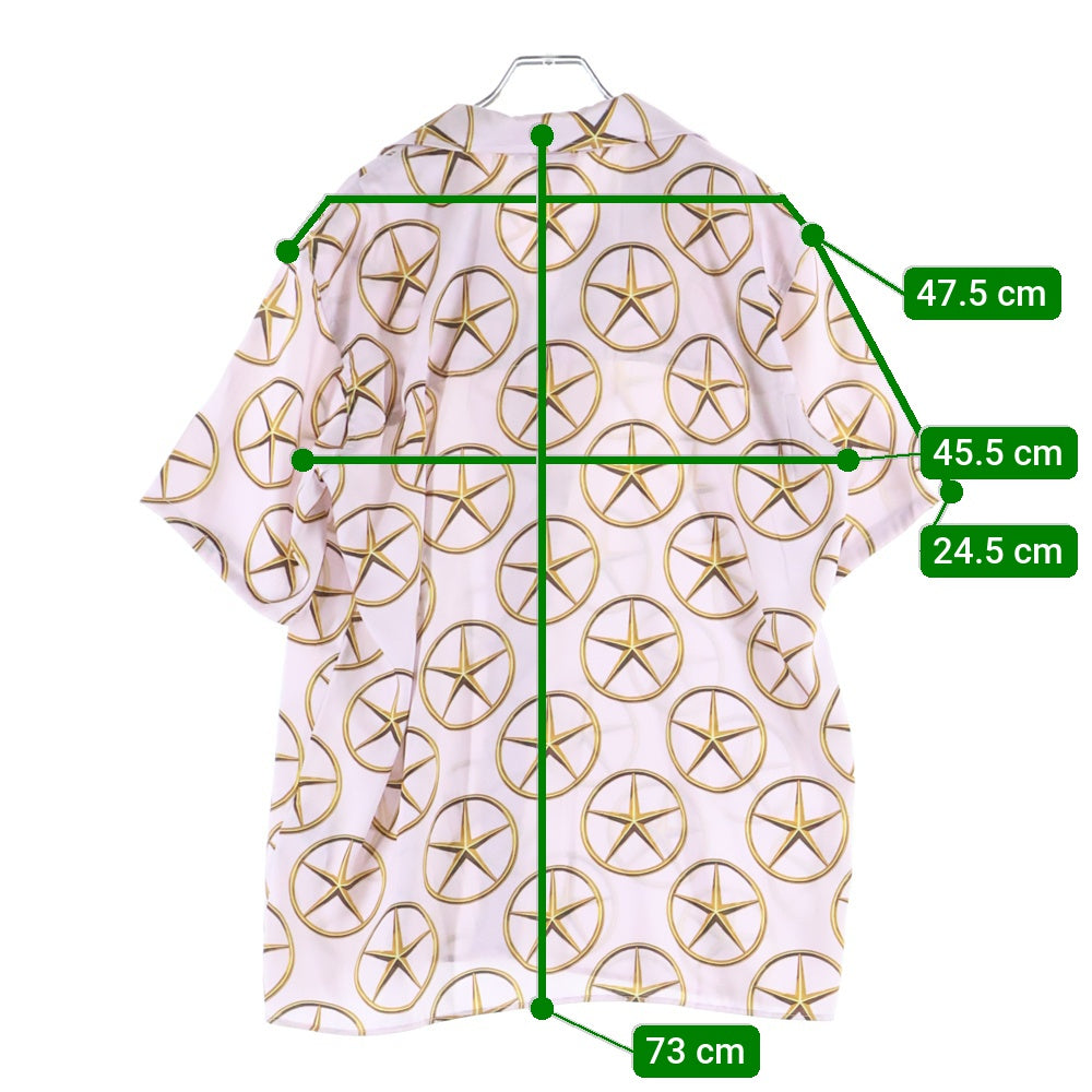 SSS WORLD CORP(トリプルエスワールドコープ) Star Medallion print Shirt スター メダリオン プリント 半袖シャツ ピンク