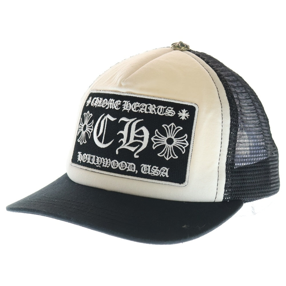 CHROME HEARTS(クロムハーツ) TRUCKER CAP CHパッチメッシュトラッカーキャップ クロスボール付 帽子 ホワイト/ブラック
