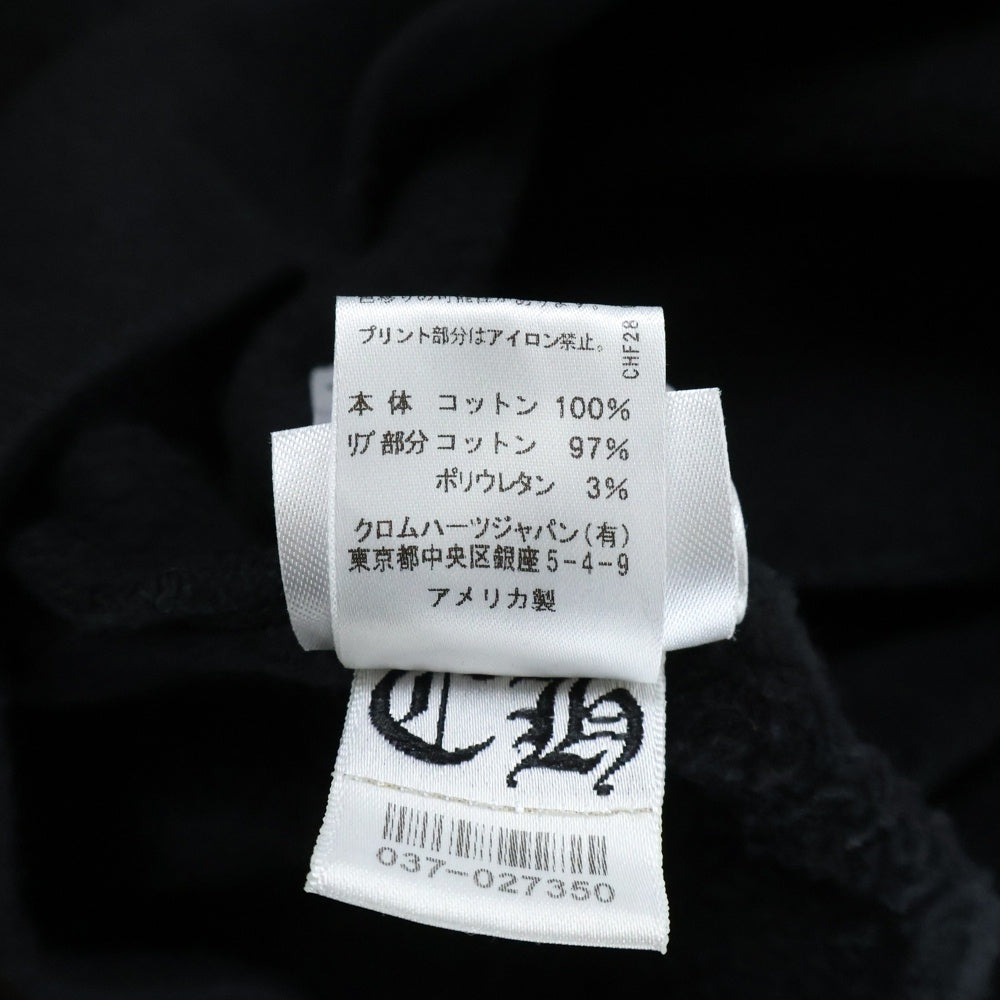 CHROME HEARTS(クロムハーツ) Horseshoe Crewneck Sweatshirt ホースシュープリント 袖フローラル クルーネックスウェットトレーナー ブラック